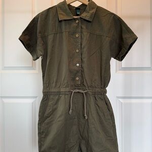 Wild Fable Dark Green Collared Top